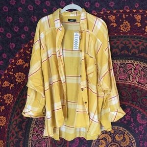 Yellow oversized flannel